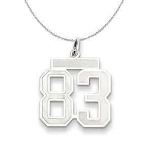 Sterling Silver, Jersey Collection, Medium Number 83 Necklace - 20 In